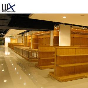 Vitrina de vidrio de madera de diseño para el hogar, escaparate de pared de exhibición de madera contrachapada de montaje de tienda de prendas de vestir - Product Image 4