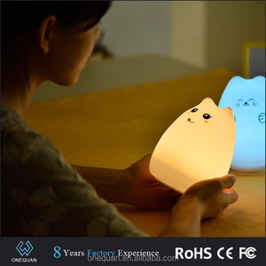 El mejor popular sensor inHome del tacto del silicón del CAT llevó la luz de la noche 7 colores que cambian la lámpara - Product Image 2