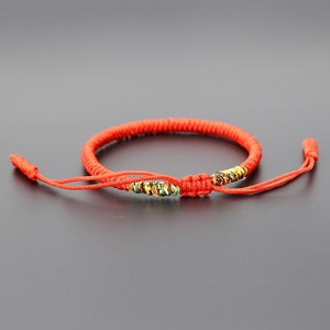 <span class=keywords><strong>Bracelet</strong></span> en corde rouge porte-bonheur bouddhiste pour hommes et femmes, bijou tressé à la main, avec nœuds ajustables, vente en gros, - Product Image 5