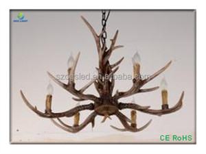 Cuerno de venado de la vendimia resina chandelier, luz decorativa colgante de interior - Product Image 3