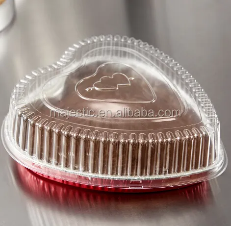 Heart shaped foil bake pan aluminium foil food container with lids
