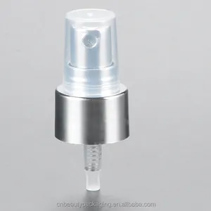 20/410 shiny silver aluminum closure hand spray dispenser pump