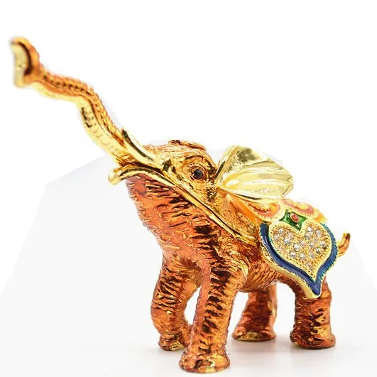 Indiano decorativo commercio all'ingrosso di articoli da regalo contenitore di monili di metallo in ottone elefante (QF3644)