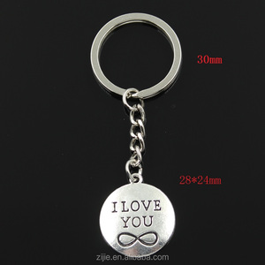 Llavero 28*24mm platos <span class=keywords><strong>te</strong></span> amo infinito colgantes DIY hombres joyería coche llavero 30mm anillo titular recuerdo para regalo - Product Image 2