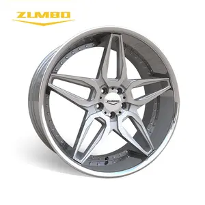 Zumbo-A0076 Sliver face machined+SSL Brand name small car all types of car rims made in China with over 10 years' experience 22"