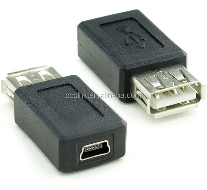 USB 2.0 A Female to USB B Mini 5 Pin Female Adapter Converter