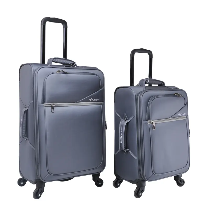 Groothandel Mode Polyester 4 Wielen Hard Shell Grote Capacitytrolley Reisbagage Set