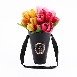 Caja de flores de papel ovalado portátil de lujo con logotipo personalizado, embalaje de ramo de flores, caja de <span class=keywords><strong>floristería</strong></span> de rosas - Product Image 1