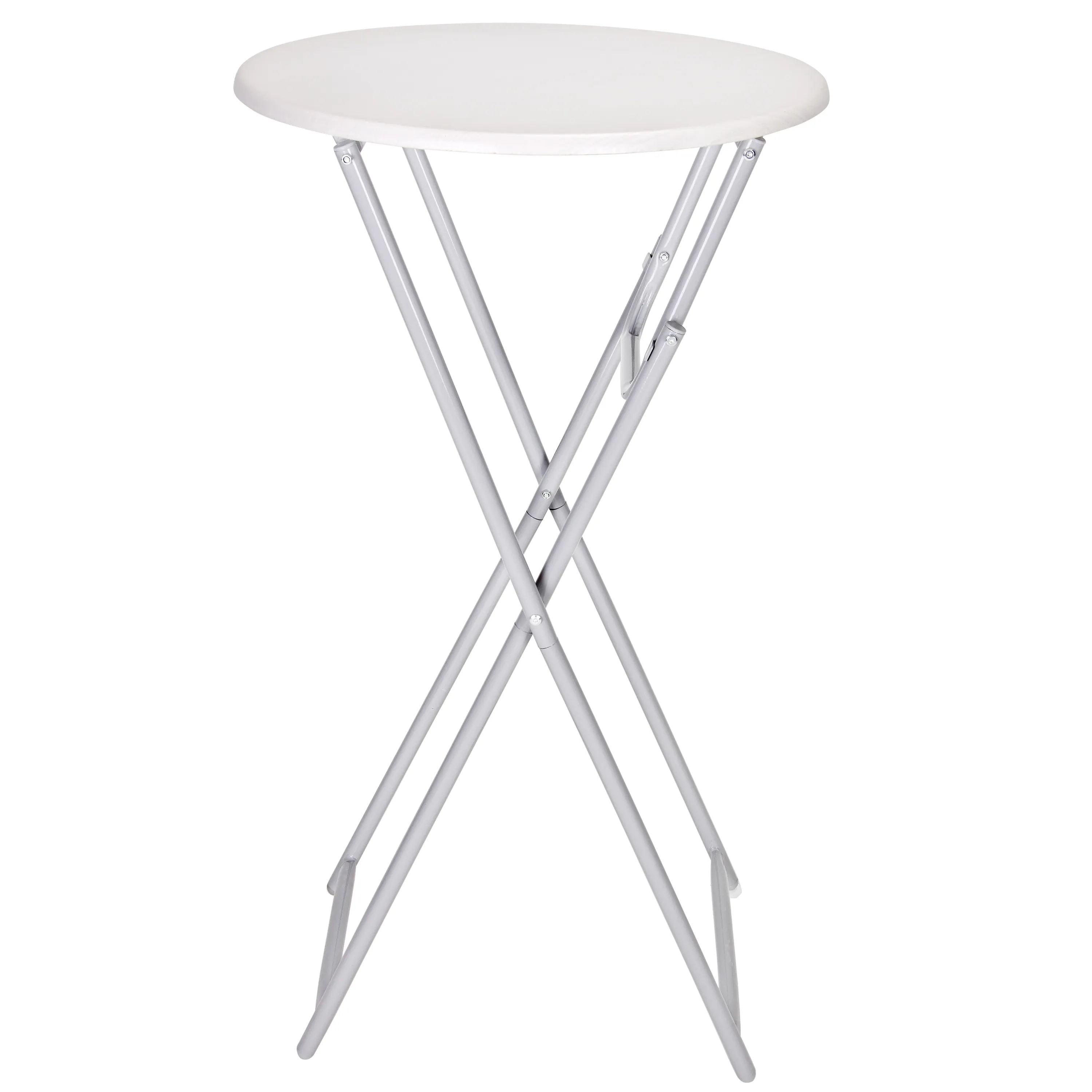 Round White MDF Folding Foldable Bar Cocktail coffee Table 110cm height