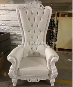 5 Years Warranty Top Quality Luxuary European Style All White Throne Chair