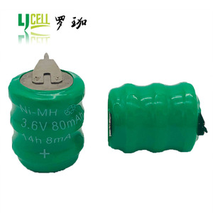 グリーンNI-MH80Mah 3.6Vボタンセル充電式バッテリー、はんだタブとPosマシン用ワイヤー付き - Product Image 4