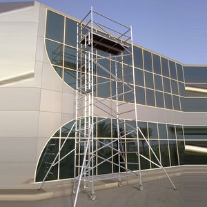 แบบพกพามือถือในร่ม <span class=keywords><strong>H</strong></span> กรอบอลูมิเนียมนั่งร้านทาวเวอร์ที่มีล้อล้อ - Product Image 5