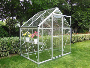 De policarbonato sólido caminar en efecto invernadero vegetales casa marco de aluminio Jardín de la casa - Product Image 4