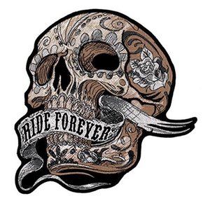 Tùy Chỉnh Vá Embroid Lớn Kích Thước Lớn Thêu Skull <span class=keywords><strong>Biker</strong></span> Bán Buôn Cá Nhân Sắt Trên Tay Thêu Các Bản Vá Lỗi Cho Hat - Product Image 3