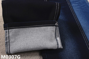 Bàn tay mềm mại cảm thấy terry denim mật độ lớn bông polyester spandex giả knit jeans vải - Product Image 5