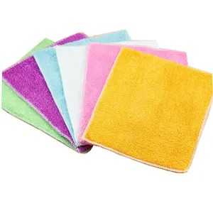 Best Sellers Square Bamboo Fiber Microfiber Cleaning Cloth Kitchen Wipe Dish for Household Use 10pcs MOQ Packaged in Bags