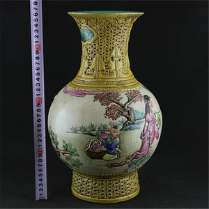 Vases en céramique de la <span class=keywords><strong>dynastie</strong></span> <span class=keywords><strong>qing</strong></span> antique, sculptées à la main, avec longue marque qian, inspiré de la <span class=keywords><strong>dynastie</strong></span> chinoise <span class=keywords><strong>qing</strong></span> - Product Image 5