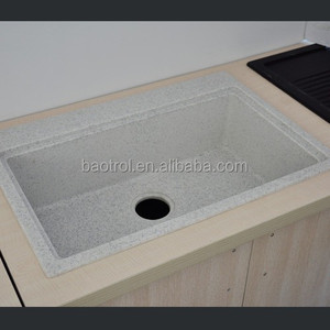 Évier de cuisine en granit, Triangle en composite de <span class=keywords><strong>Quartz</strong></span>, avec 1 bol et 2 bols, surface solide - Product Image 5