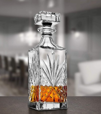 Haonai Crystal Whiskey Decanter And Glasses Bar Set 5pcs Whiskey Decanter Set