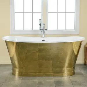 Freistehende gold badewanne skirted gusseisen badewanne mit rock goldene gusseisen wannen