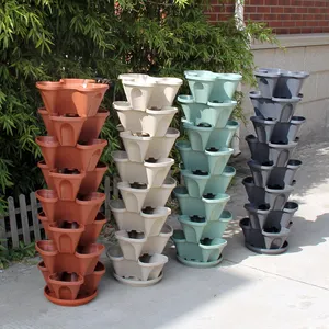 Hydro ponic Vertical Plant Pot Stapelbarer billiger Blumentopf aus Kunststoff