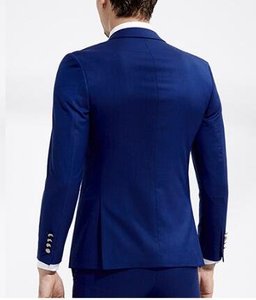 Costumes de <span class=keywords><strong>mariage</strong></span> <span class=keywords><strong>bleu</strong></span> royal ajustés 2 pièces Costumes pour hommes Costumes de marié Smokings <span class=keywords><strong>Costume</strong></span> d'affaires - Product Image 2