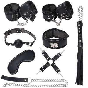 Set di 8 Pezzi BDSM Bondage Restraint in Pelle Nera e Rosa con Pelliccia Kit Sexy per <span class=keywords><strong>Mobili</strong></span> Prodotto in Cina Giocattolo per Giochi SM - Product Image 5