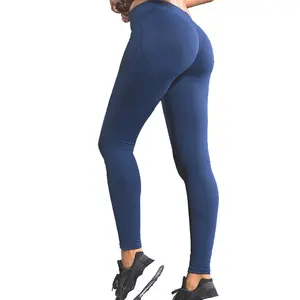 Compression fitness leggings pants silicone printing more stretched workout tights custom design hips butt push up yoga leggings