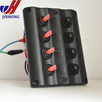 Interrupteur à bascule étanche noir pour véhicule, 2 pièces, bouton de disjoncteur pour voiture, bateau, LED, 12V DC, 4 voies