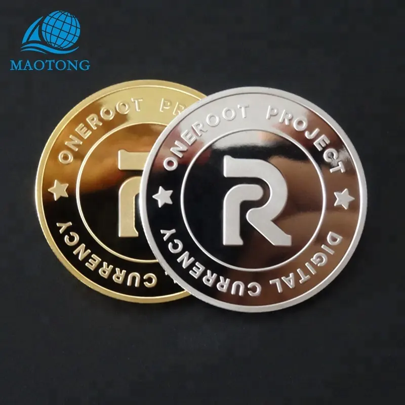 Wholesale cheap custom metal stamping 3D digital currency collector challenge coin gold silver coin