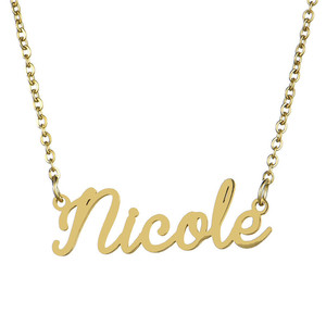 Bán Hot Laser Cắt Vòng Cổ 18K Vàng Tên Tấm Vòng Cổ Tùy Chỉnh Tên Vòng Cổ Cá Nhân Hóa - Product Image 3