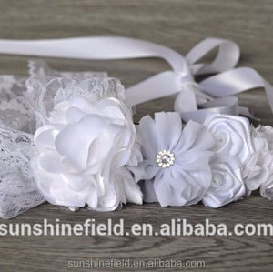 Fleur de mariage Sash Demoiselle D'honneur Sash Ceinture Satin Fleur Tendance Accessoires - Product Image 1