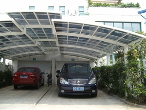 Abri de voiture en polycarbonate / Abri de voiture avec cadre en aluminium et toit en polycarbonate PC solide - Product Image 2