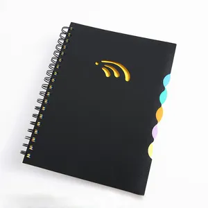 Özelleştirilmiş renkli endeksi tab bölücü ile spiral defter