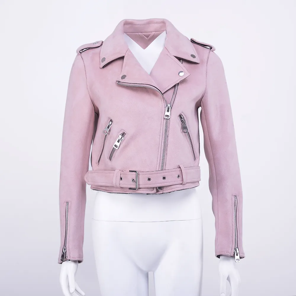 Blouson de motard en cuir synthétique, court, en Faux daim, Design décontracté, pour femme, nouveau modèle, printemps