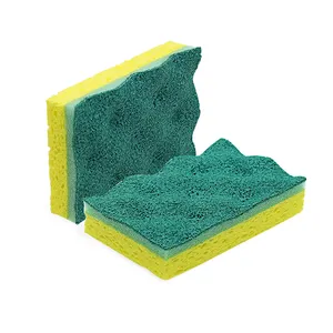 Kitchen Cleaning PUR Coating Sponge Scrub for Utensils Washing Sustainable 1000bags 1pcs/bag Reach 10*6.5*(0.8+1.5) Free