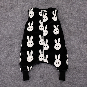 Coreano baby Zancudo sacos de dormir de franela Gruesa mameluco completo impreso Sandía y conejo chaleco - Product Image 6