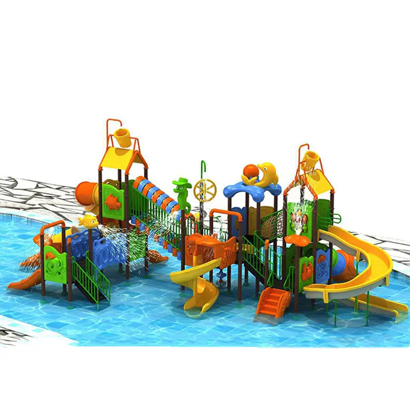 Piscine aquatique toboggan pour enfants, parc aquatique, équipement d'aire de jeux en plastique