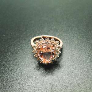 Modyle — bague de fiançailles en Morganite Rose, en forme de <span class=keywords><strong>poire</strong></span>, Unique, or 14K, bijoux fins, 9x11mm - Product Image 4