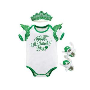 Infantile Vêtements Coton Rouge Blanc Bande Vêtements Ensembles Enfants Patriotique Fille Juillet 4ème Jour Barboteuse - Product Image 3