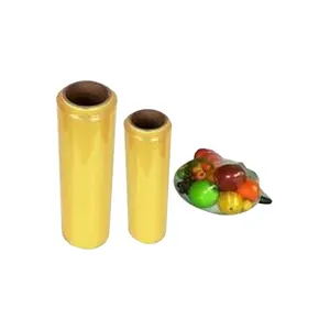 PVC Fruit Vegetables Fresh Cling wrap stretch roll Film for Food 11 Micron 1500m Transparent Food Packaging Film