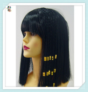 Perruque de fête tressée égyptienne Cléopâtre Néfertiti HPC-2521, perruques de qualité supérieure pour les occasions spéciales - Product Image 3