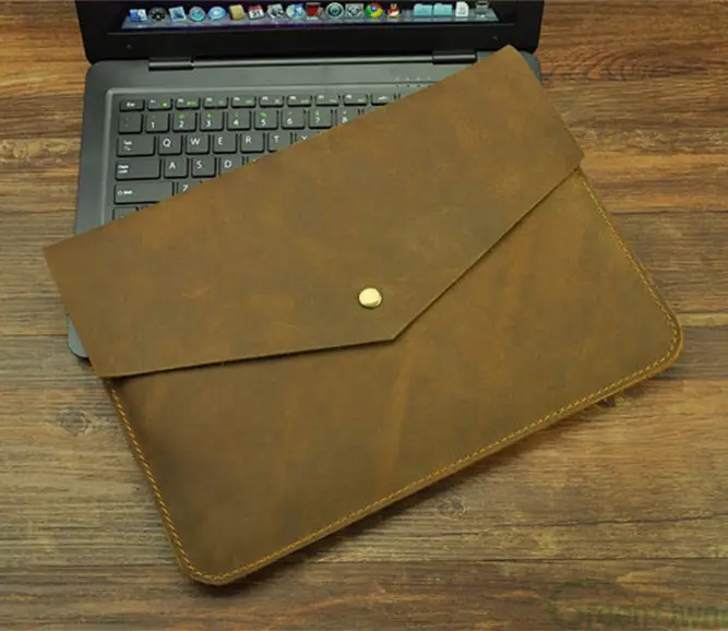 Buona La Scelta del cuoio genuino formato personalizzato fatto a mano di colore di marchio per mac-book air copertura, cassa del computer portatile per mac-book, sacchetto del computer portatile