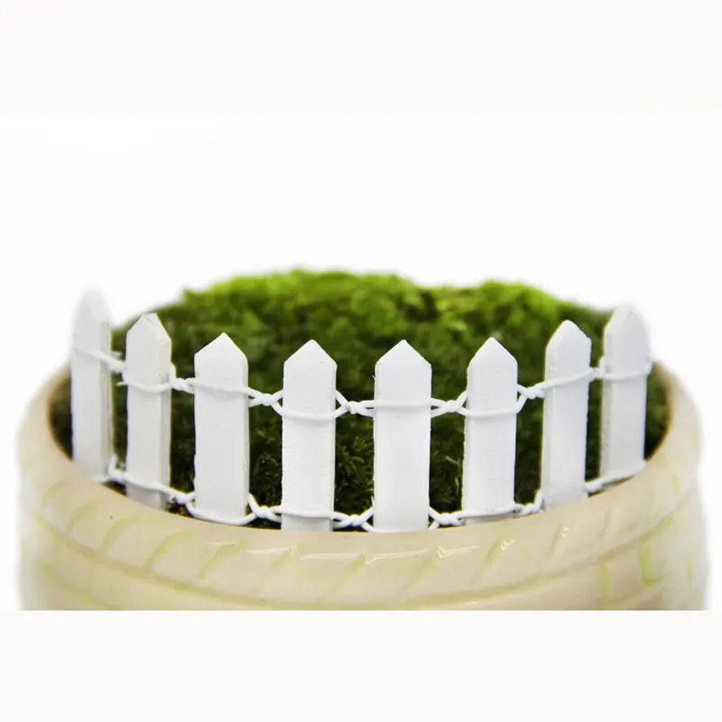 Colorful DIY Mini Wood Picket Fence Micro landscape Ornament Bonsai Craft Accessories for Miniature Dollhouse Fairy Garden Decor