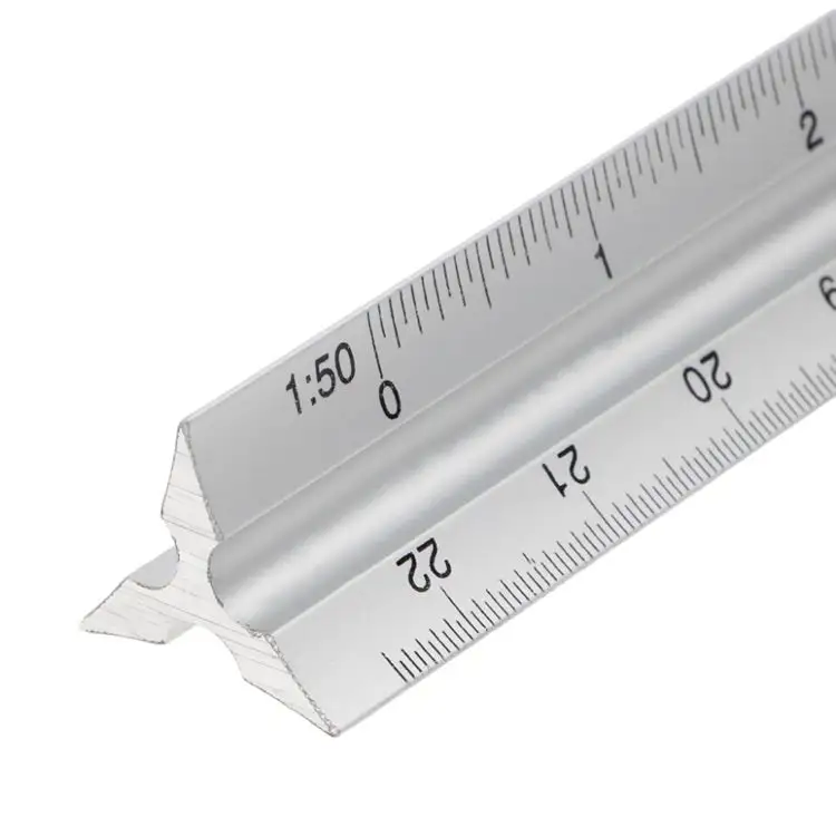 Christmasギフト12 Inch 30センチメートルAluminum Ruler Tri Scale Architect Engineer Technical Triangle Scale Ruler
