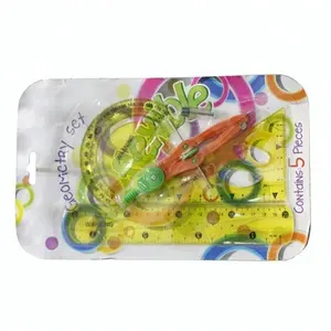 Rapporteur flexible de géométrie en PVC, <span class=keywords><strong>règle</strong></span>, ensemble carré, 2 pièces - Product Image 1