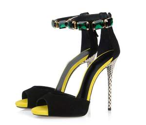 Donne eleganti di modo di cristallo del rhinestone tacco alto di qualità delle signore di usura del partito scarpe <span class=keywords><strong>sandali</strong></span> - Product Image 3