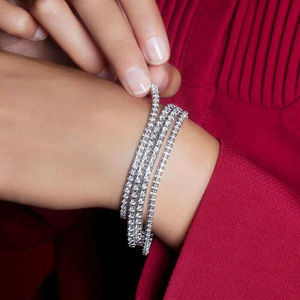 Pulseras de <span class=keywords><strong>Tenis</strong></span> con Incrustaciones de Diamantes de Laboratorio, Estilo Hip Hop, Cadena de Eslabones, Oro Blanco de 14K, para Hombre y <span class=keywords><strong>Mujer</strong></span> - Product Image 2