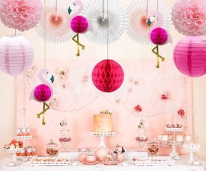 Lanternes tropicales à thème de flamand rose, nid d'abeille, fête, pompons, fleurs en papier, éventail en papier, pour décor d'été hawaïen, pièces - Product Image 5