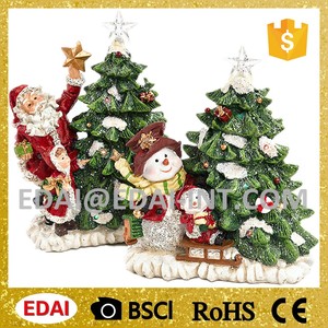 Poli navidad santa/muñeco de nieve con luz led decoración del árbol de navidad - Product Image 1